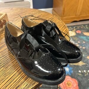 Black Patent Leather women’s Oxford shoe